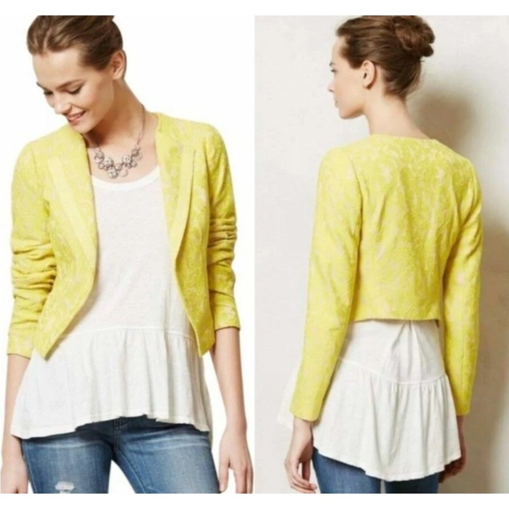 Antropologei Elevenses Yellow Lace Detail